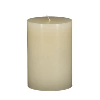 Set of 2 Eco-Friendly Unscented Soy Wax Pillar Candles, Biodegradable Decorative Candles, 4" L x 4" W x 6" H, Ivory(m-8)