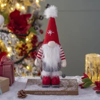 2 Piece Christmas Gnomes Decorations with Whimsical Design, Holiday Table Ornaments, 6" L x 4.5" W x 15" H, Multicolor(m-1)