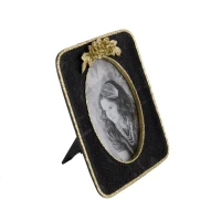 Polyresin Picture Frame Decor with Vintage Design, Photo Frame for Living Room or Bedroom, 8" L x 1" W x 9" H, Gold+Black(m-10)