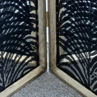 4-Panel Decorative Room Divider with Durable Metal Frame, Folding Privacy Screen, 18" L x 1.5" W x 73" H, Black(m-6)