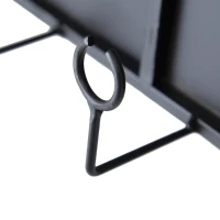 Floating Wine Bar Shelf with Glass Holder and Display Shelves, Iron Construction, Two-Tiered Storage, 26" L x 5" W x 28.5" H, Black(m-13)