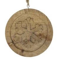 6" Set of 12 Wooden Snowflake Christmas Ornaments, Decorative Hanging Holiday Tree Decorations, Multicolor(m-9)