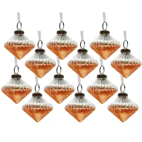 2.5" Set of 12 Christmas Ball Ornaments for Holiday Party Decorations, Glass Decorative Hanging Set, Multicolor(m-2)