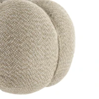 Set of 2 Fabric Weighted Pumpkin Ornaments, for Holiday Harvest, Fall Festival, and Thanksgiving Decor, 7" L x 7" W x 8" H, Beige(m-9)