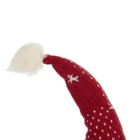 2 Piece Christmas Gnomes Decorations with Fluffy Beards and Striped Legs, Festive Table Ornaments, 4.5" L x 4.5" W x 20" H, White+Red(m-7)