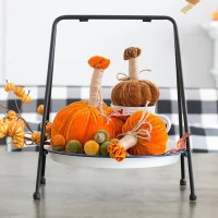 Set of 6 Small Pumpkin Ornaments with Lifelike Detailing and Jute Stem, Fall Decor for Holiday Harvest and Thanksgiving, Brown Multicolor(m-1)