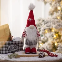 2 Piece Christmas Gnomes Decorations with Whimsical Design, Holiday Table Ornaments, 6" L x 4.5" W x 15" H, Multicolor(m-5)