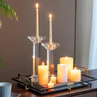 Set of 2 Eco-Friendly Unscented Soy Wax Pillar Candles, Biodegradable Decorative Candles, 4" L x 4" W x 6" H, Ivory(m-1)