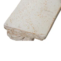 Antique Wall Shelf with Lavish Design and Aged Finish, Elegant Display for a luxurious master bathroom, 20.5" L x 5.5" W x 13" H, White(m-6)