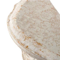 Antique Wall Shelf with Lavish Design and Aged Finish, Elegant Display for grand office, opulent foyer, 11" L x 5" W x 14" H, White(m-6)