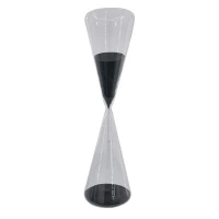 120-Minute Triangular Hourglass with Black Sand and Crystal Stand, Decorative Glass Timer, 4.5" L x 4.5" W x 19.5" H, Black(m-2)