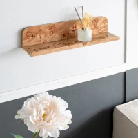 Eco-Friendly Design Burl Wood Floating Wall Shelf, MDF with Poplar Veneer, for Home Decor, 19&quot; L x 5&quot; W x 5&quot; H, Brown(m-1)