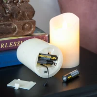 Set of 3 LED Candles with Realistic Flickering Effect, Remote Timer, Safe and Durable, Paraffin Wax(m-11)