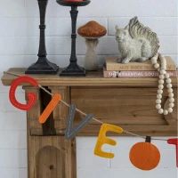 Set of 2 Colorful Give Thanks Banners Home Decorations, Fall Festival and Thanksgiving Decor, 68" L x 5" W x 0.1" H, Orange Multicolor(m-7)