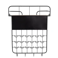 Floating Coffee Bar Shelf with Coffee Pod Holder, Hooks, and Storage Shelf, 23" L x 5.5" W x 29" H, Black(m-12)