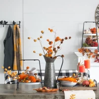 28" Set of 6 Acorn Spray Botanicals Decor for Harvest and Thanksgiving, Rustic Accent Table Decorations, Yellow(m-1)