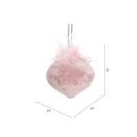 Set of 6 Christmas Ball Ornaments for Holiday Party Decorations, Glass Decorative Hanging Balls, 4" Diameter, Pink(m-3)