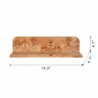 Eco-Friendly Design Burl Wood Floating Wall Shelf, MDF with Poplar Veneer, for Home Decor, 19&quot; L x 5&quot; W x 5&quot; H, Brown(m-3)
