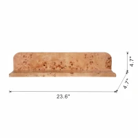 Eco-Friendly Design Burl Wood Floating Wall Shelf, MDF with Poplar Veneer, for Home Decor, 23.5" L x 5" W x 5" H, Brown(m-3)
