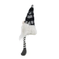 3 Piece Fabric Sitting Gnome Decorations Set, Christmas Table Home Ornaments, 3.5" L x 3.5" W x 14.5" H, White+Gray(m-11)