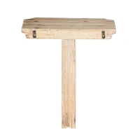 Vamont Wall Shelf with Weathered Finish, Solid Wood Construction, 19.5" L x 10.5" W x 22" H, Cream(m-12)