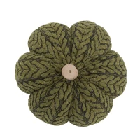 Set of 2 Fabric Pumpkin Ornaments, Holiday Decor for Fall Festival, Thanksgiving, 7" L x 7" W x 7" H, Green(m-6)