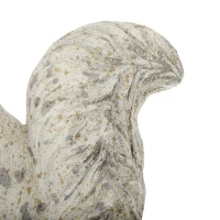 Set of 2 Resin Squirrel Figurines for Harvest and Thanksgiving Table Decorations, Rustic Finish, 8" L x 4" W x 8.5" H, Antique Cream(m-10)