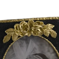 Polyresin Picture Frame Decor with Vintage Design, Photo Frame for Living Room or Bedroom, 8" L x 1" W x 9" H, Gold+Black(m-8)