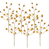 28" Set of 6 Acorn Spray Botanicals Decor for Harvest and Thanksgiving, Rustic Accent Table Decorations, Yellow(m-2)