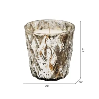 Set of 4 Scented Soy Wax Candles with Textured Glass Jars, Relaxing Earl Grey Scent, 50-Hour Burn Time, 3" L x 3" W x 3" H, Silver(m-3)