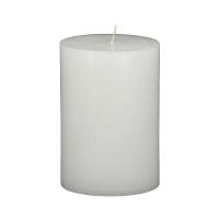 Set of 2 Eco-Friendly Unscented Soy Wax Pillar Candles, Biodegradable Decorations, 4" L x 4" W x 6" H, White(m-9)