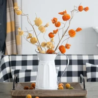 30" Set of 6 Rustic Accent Pumpkin Spray Botanicals Decor for Modern Farmhouse, Harvest Festival and Thanksgiving Table Decorations, Yellow(m-1)