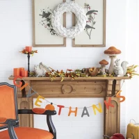 Set of 2 Colorful Give Thanks Banners Home Decorations, Fall Festival and Thanksgiving Decor, 68" L x 5" W x 0.1" H, Orange Multicolor(m-6)