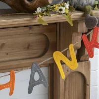 Set of 2 Colorful Give Thanks Banners Home Decorations, Fall Festival and Thanksgiving Decor, 68" L x 5" W x 0.1" H, Orange Multicolor(m-8)