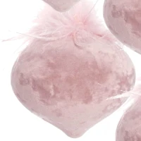 Set of 6 Christmas Ball Ornaments for Holiday Party Decorations, Glass Decorative Hanging Balls, 4" Diameter, Pink(m-9)