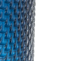 Set of 2 Vintage-Inspired Design Glass Candy Jars with Lids, Ideal for Candy, Jewelry, and Trinkets, 3.5" L x 3.5" W x 6" H Each, Blue+Gold(m-10)