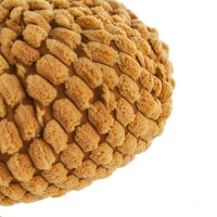 Set of 2 Chenille Weighted Pumpkin Ornaments, for Holiday Harvest, Fall Festival, and Thanksgiving Decor, 6.5" L x 6.5" W x 6" H, Orange(m-8)