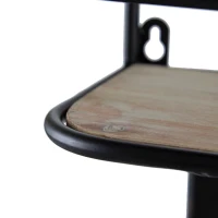 Floating Coffee Bar Shelf with Coffee Pod Holder, Hooks, and Storage Shelf, 23" L x 5.5" W x 29" H, Black(m-9)