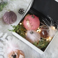 Set of 6 Christmas Ball Ornaments for Holiday Party Decorations, Glass Decorative Hanging Balls, 4" Diameter, Pink(m-4)