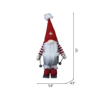 2 Piece Christmas Gnomes Decorations with Whimsical Design, Holiday Table Ornaments, 6" L x 4.5" W x 15" H, Multicolor(m-3)