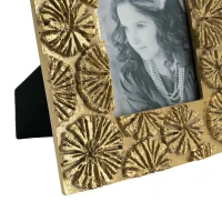 Set of 2 Vintage-Inspired Photo Frames with 4"x6" Opening, Resin and Stone Dust Construction, 7.5" L x 1" W x 9.5" H, Gold(m-8)