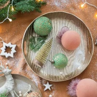 Set of 6 Decorative Glass Christmas Tree Hanging Ball Ornaments, Decorations for Holiday Party, D4", Brown(m-6)