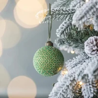 Set of 12 Glass Decorative Hanging Balls for Holiday Party Decorations, Christmas Ball Ornaments, D3", Green(m-1)