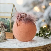 Set of 6 Decorative Glass Christmas Tree Hanging Ball Ornaments, Decorations for Holiday Party, D4", Brown(m-3)