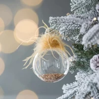 Set of 4 Glass Decorative Christmas Tree Hanging Ball Ornaments, Decorations for Holiday Party, D5", Multicolor(m-1)