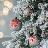 Set of 12 Decorative Hanging Tree Ornaments for Holiday Party Decorations, Glass Christmas Ball Ornaments, D3", Multicolor(m-5)