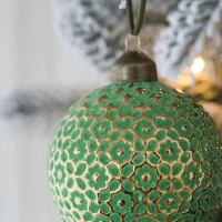 Set of 12 Glass Decorative Hanging Balls for Holiday Party Decorations, Christmas Ball Ornaments, D3", Green(m-3)