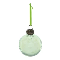 Set of 12 Decorative Glass Long Neck Hanging Ball Ornaments, Christmas Tree Ornaments for Holiday Party, 3" L x 3" W x 4" H, Green(m-6)