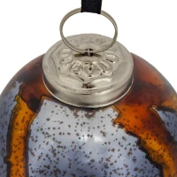 Set of 6 Glass Egg Christmas Ball Ornaments, Decorative Hanging Holiday Tree Decorations, 3" L x 3" W x 4.5" H, Multicolor(m-8)