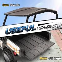 Qaba 24V 2 Seater Electric Car for Kids w/ Remote Control, 4 Wheels Spring Suspension, Soft Start, Storage, Sunshade, White(m-10)